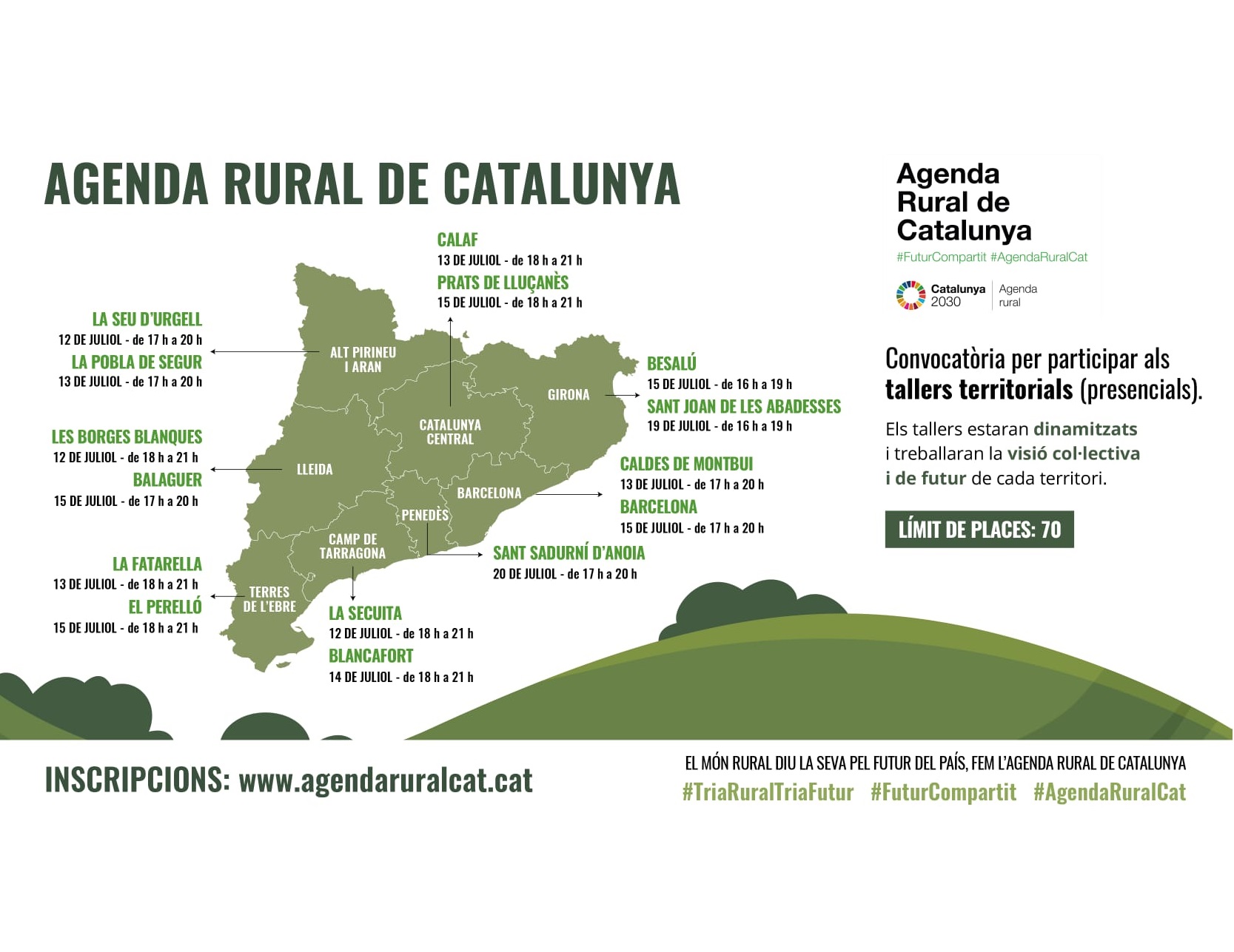 Ja us podeu inscriure als tallers territorials de l'Agenda Rural de Catalunya