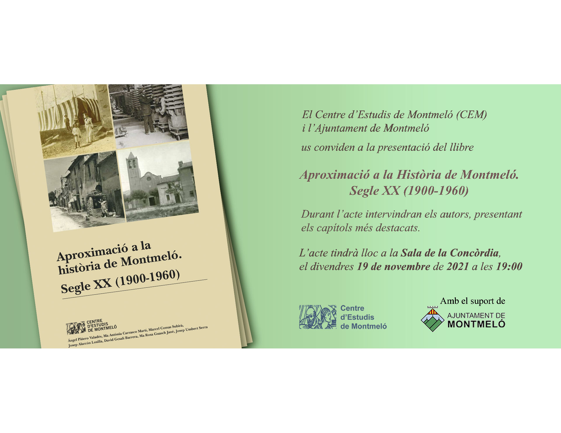 El Centre d'Estudis de Montmeló presenta el llibre "Aproximació a la Història de Montmeló. Segle XX (1900-1960)"
