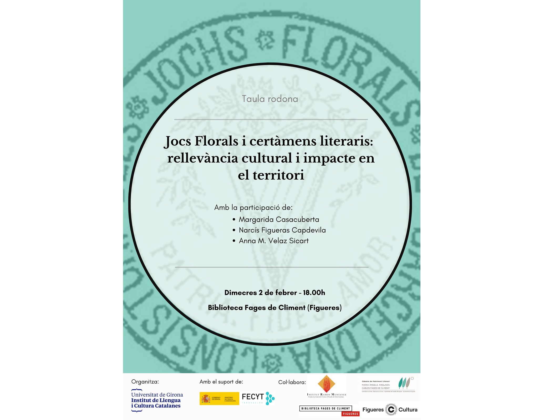 Taula rodona "Jocs Florals i certàmens literaris: rellevància cultural i impacte en el territori"